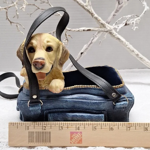 #ADW Charming Dog Figurine in Blue Bag CERAMIC Planter - Picture 6 of 10
